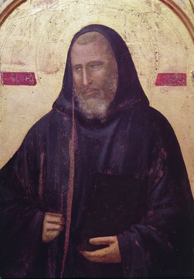 Saint Benoît, panneau le plus à droite du retable de Badia, c.1301 (détail) - Giotto di Bondone